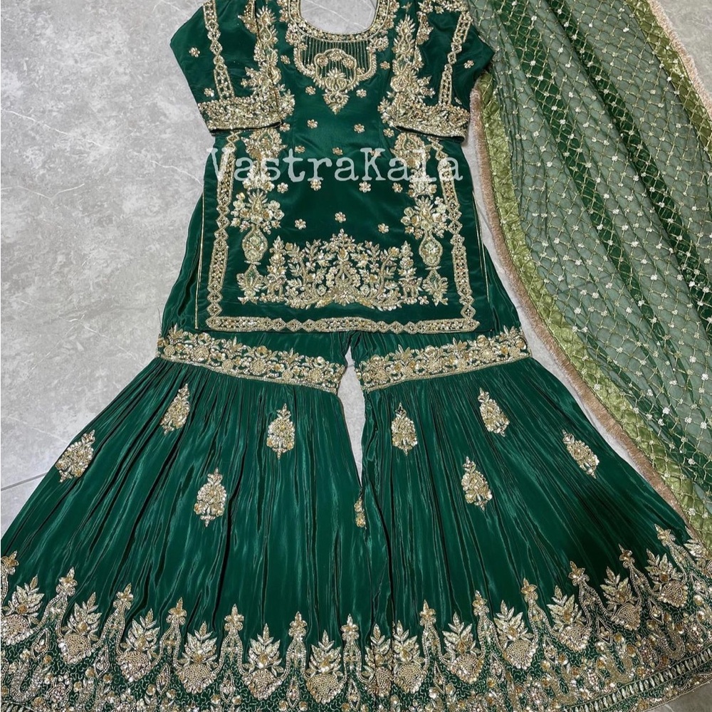 Punjabi sharara green